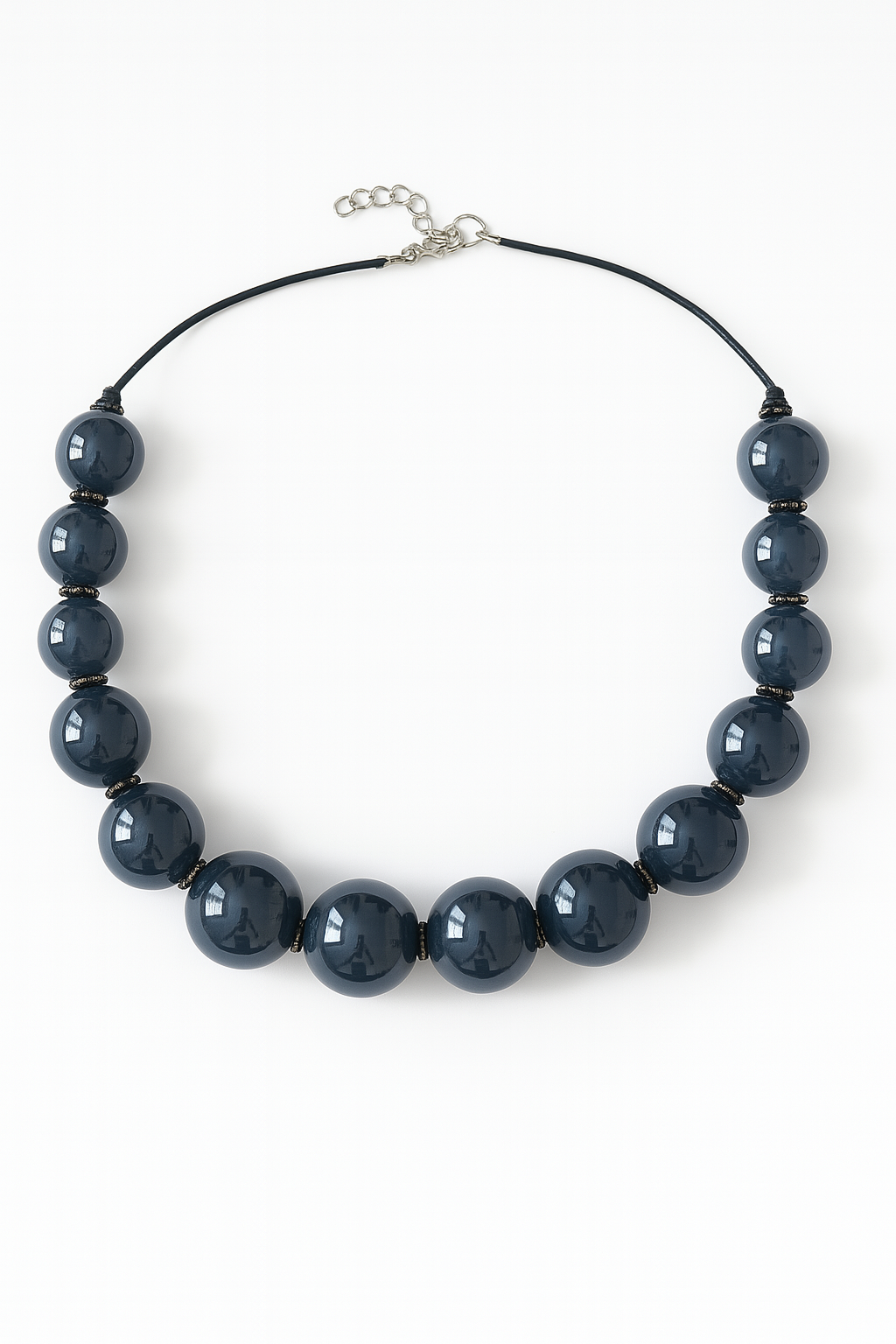 Handcrafted Glossy Brown Bead Statement Necklace