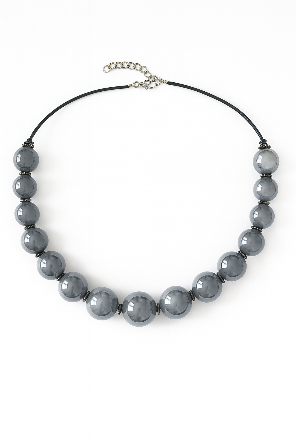 Handcrafted Glossy Brown Bead Statement Necklace