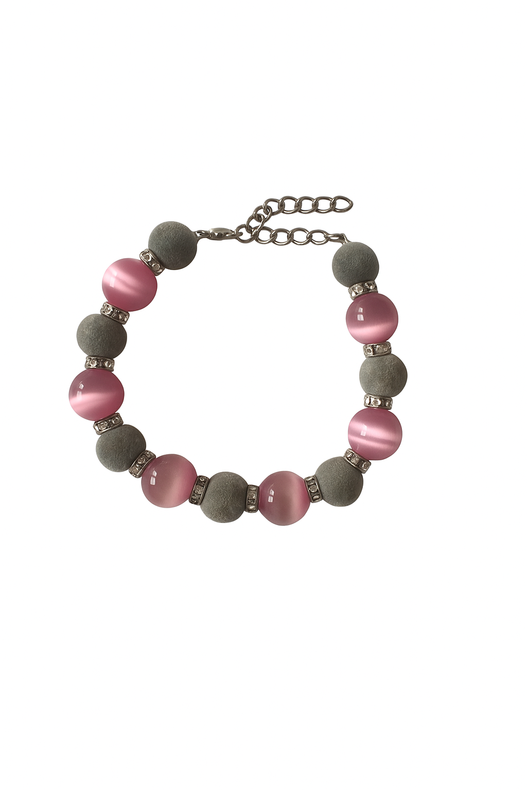Elegant pink and grey bracelet